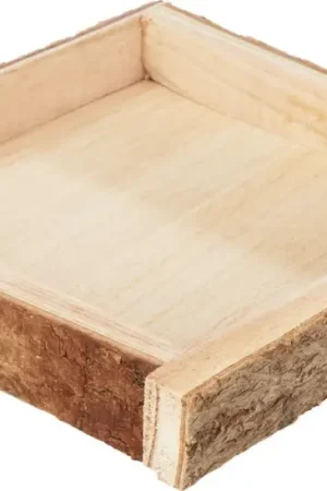 Expédition Rapide Plateau déco en bois avec écorce VBS