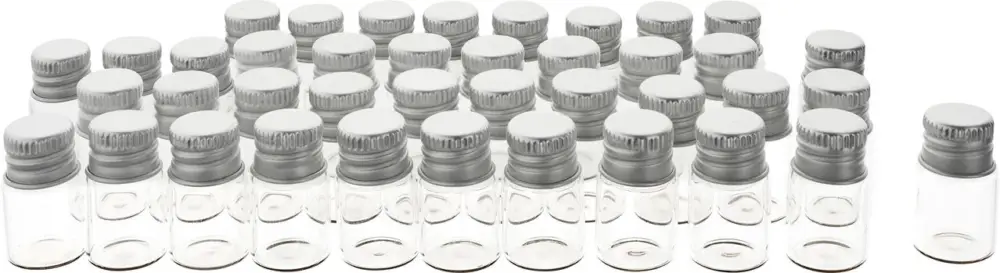 Retour Gratuit Mini-fioles en verre à bouchon à vis VBS, 40 pc.