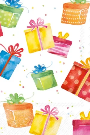Serviette « Birthday presents » Prix Cassé