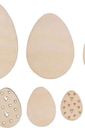 Pièces à disperser en bois « Assortiment d'œufs de Pâques » Livraison Express