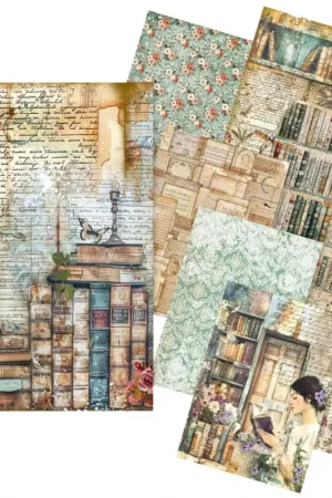 Assortiment de soies de paille à motifs « Book lovers » Nouvelle Collection