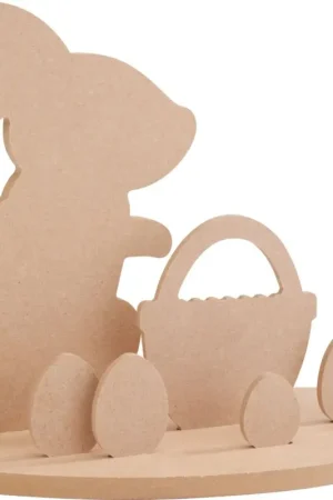 Décoration à emboîter en bois « Lapin dans un nid de Pâques » Vente Directe