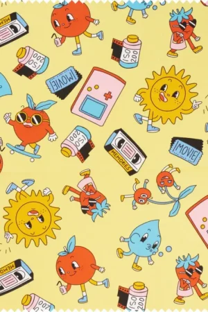 Tissu coton au mètre « Retro Friends » Promotion Saisonnière
