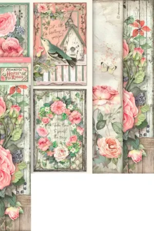 Nouvelle Collection Assortiment de soies de paille à motifs « House of Roses », set de 6