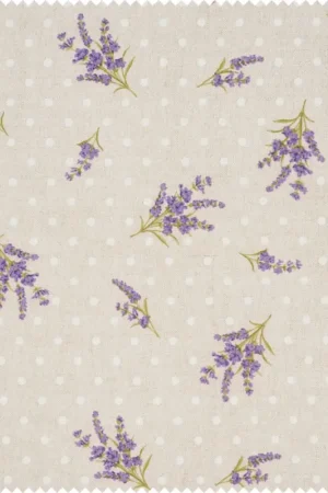 Tissu imprimé aspect lin au mètre « Provence » Prix Choc