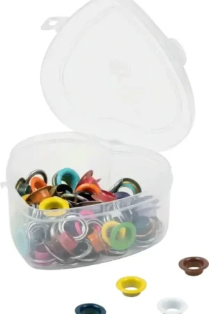 Œillets avec rondelles Prym, Multicolore, Ø 11 mm, boîte cœur Offre Spéciale