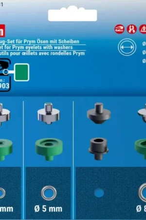 Prix Promo Kit d'outils pour œillets avec rondelles Prym, 4, 5 et 8 mm