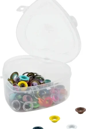 Soldes Œillets avec rondelles Prym, Multicolore, Ø 8 mm, 66 pc., boîte coeur