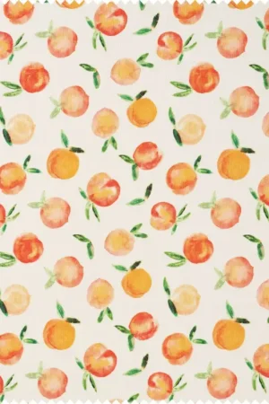Tissu coton au mètre « Oranges », enduction acrylique Prix Réduit