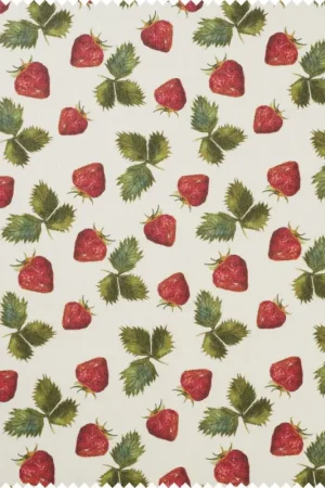 Offre Limitée Tissu coton au mètre « Fraises », acrylique enduits