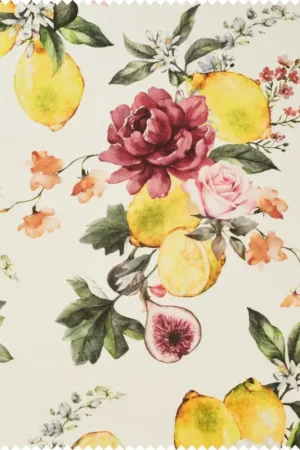 Nouvel Arrivage Tissu coton au mètre « Citron et roses »