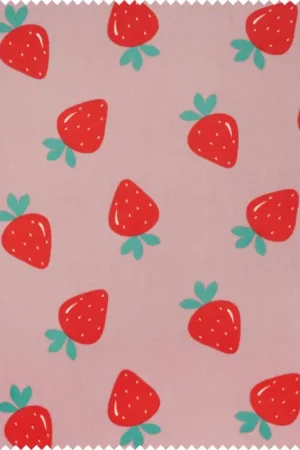 Vente Directe Tissu jersey polyester chilly print « Fraises »