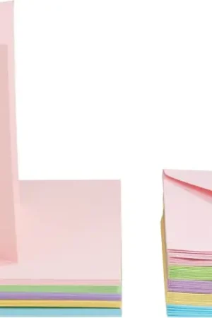Offre Du Jour Cartes doubles et enveloppes VBS « Couleurs pastel », A6, 50 pc.