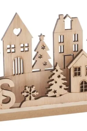 Décoration à emboîter en bois VBS « Village de Noël Xmas », 4 pc. Promotion Saisonnière