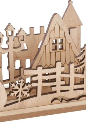 Décoration à emboîter en bois VBS « Village et bonhomme de neige » Retour Gratuit