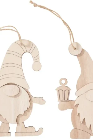Produit De Marque Décorations à suspendre en bois VBS « Lutin », set de 2