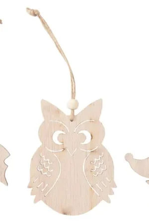Décorations à suspendre en bois VBS « Hérisson, chouette et feuille d'érable » Marque