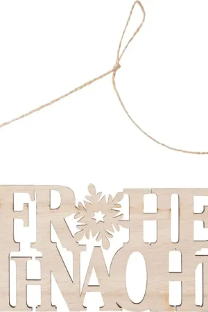 Décoration à suspendre en bois / inscription VBS « Frohe Weihnachten » Acheter Direct