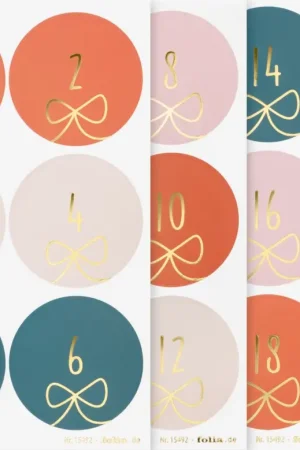 Dernier Modèle Stickers calendrier de l'Avent « Round Bows »