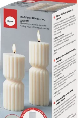 Prix Promo Moule à bougie en silicone « Bougie cannelée torsadée »