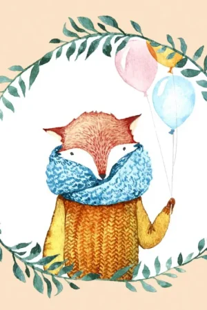 Serviette « Fox Balloons » Bon Marché