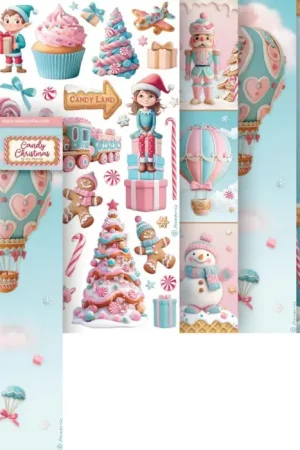 Assortiment de soies de paille à motifs « Candy Christmas », set de 6 Nouvel Arrivage