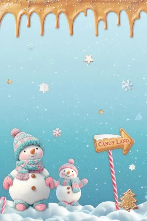 Bon Plan Soie de paille à motifs « Candy Christmas - Snowman »