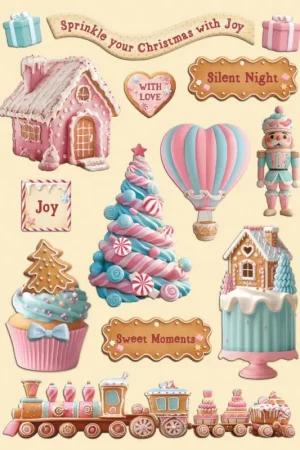 Motifs découpés au laser « Candy Christmas » Prix Promo