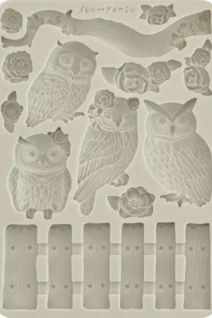 Moule en silicone A5 « The Owl's House - Owls and Branch » Achetez Aujourd'hui