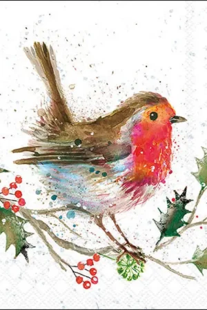 Offre Exclusive Serviette « Winter Robin »