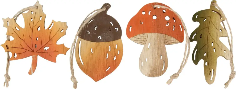 Prix Promo Décorations à suspendre en bois « Amour d'automne »