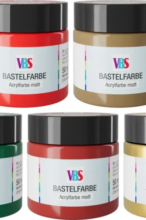 Set de peintures acryliques VBS « X-mas », 5 x 50 ml Certifié