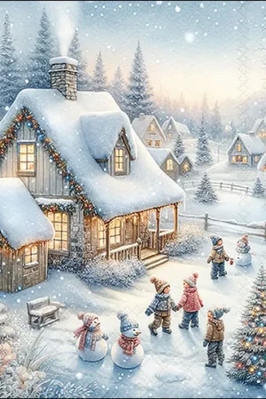 Serviette « Winter In Backyard » Remise
