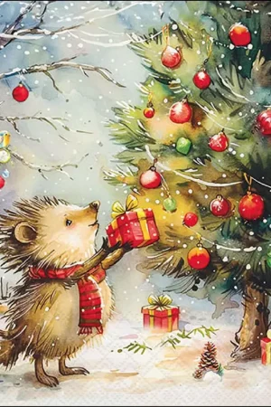 Serviette « Present For Hedgehog » Expédition Rapide