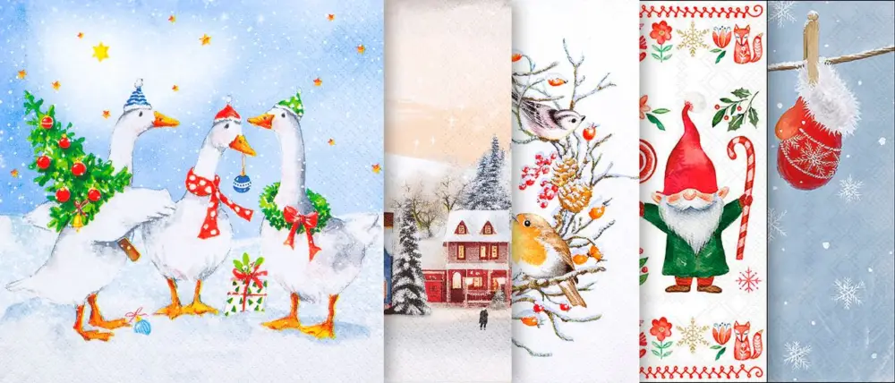 Set de serviettes VBS « Hiver & Noël » Haute Qualité