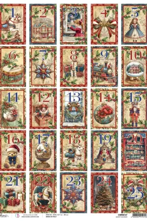 Nouvel Arrivage Soie de paille à motifs « Toy Shop - Calendrier de l'Avent », DIN A3