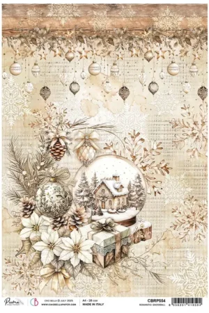 Soie de paille à motifs « Winter Season - Romantic Snowball » Dernier Modèle