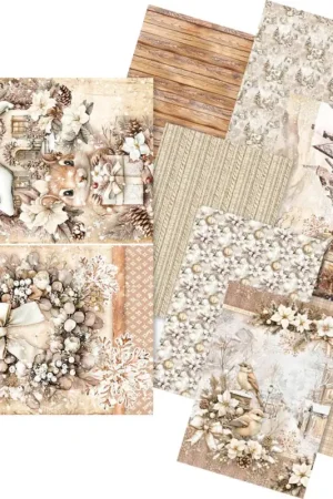 Réduction Assortiment de soies de paille à motifs « Winter Season », set de 8 pièces