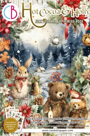 Junk Journal & Ephemera Book « Hot Cocoa & Holly » Prix Réduit