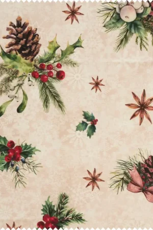 Seulement Aujourd'hui Tissu coton au mètre « Xmas », enduction acrylique