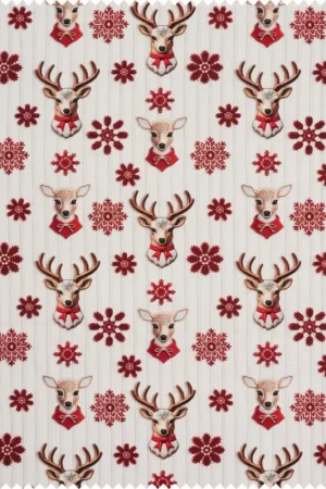 Tissu coton au mètre « Nordic Reindeer» Paiement Sécurisé