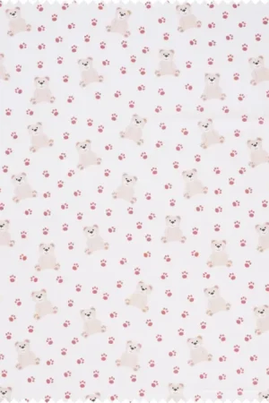 Nouveauté Tissu coton au mètre « Teddy et pattes »