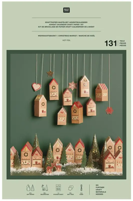 Kit créatif de calendrier de l'Avent « Marché de Noël » Vente Directe