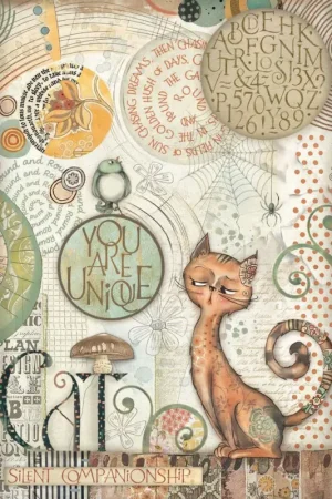 Dernier Modèle Soie de paille à motifs « Furry Friends - You are Unique »