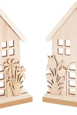 Super Prix Décorations à emboîter en bois VBS « Bunny Cottage », set de 2