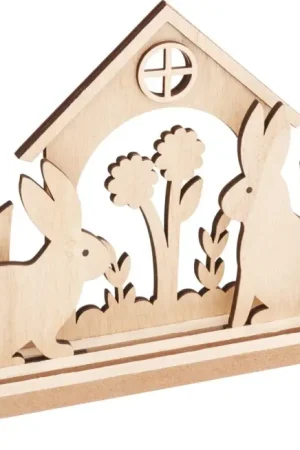 Top Vente Décoration à emboîter en bois VBS « Maison de lapins »