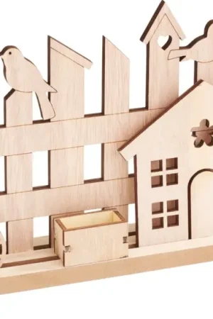 Décoration à emboîter en bois VBS « Vélo à la clôture du jardin » Réduction
