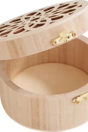 Coffret en bois rond VBS « Ornement fleur » Livraison Express