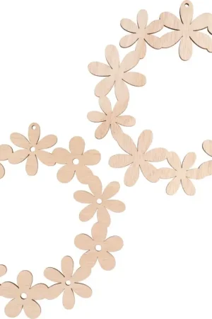 Nouvelle Collection Décorations à suspendre en bois VBS « Couronnes de fleurs », set de 2