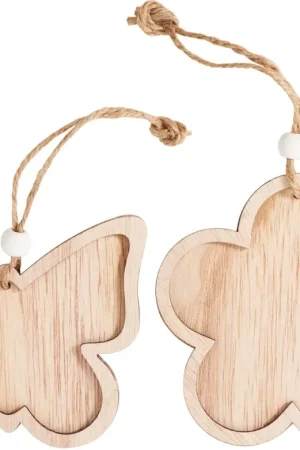 Décorations à suspendre en bois avec cadre VBS « Fleur et papillon », set de 2 Satisfait Ou Remboursé
